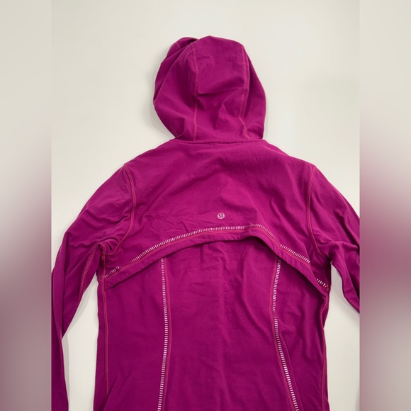 Lululemon Hooded Define Jacket Zip Front Logo Fuschia Women Sz 8 - Picture 13 of 15